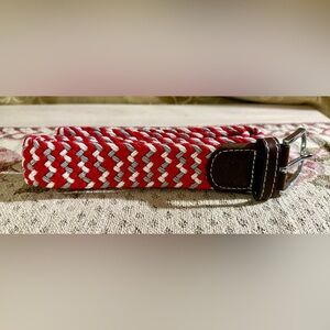 NWOT Roostas The Dublin Red And White Woven Men’s Belt Size M 33-38
